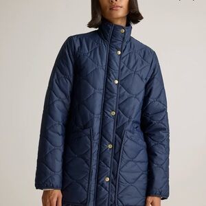 Quince Navy Quilted Puffer Coat